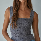 Knit Modal Nylon Spandex Seamless Jacquard Tank