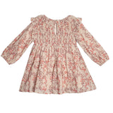 Autumn Floral Tan Long Sleeve Dress