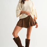 Button Sleeve Knit Pullover