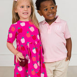 Girls Apple of My Eye Short Sleeve Knit Twirl Dress