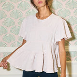 Ruffle Tiered Babydoll Textured Top