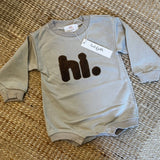 "Hi" Unisex Embroidered Jumpsuit
