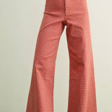 Gingham Printed Stretch Pants