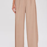 Pintuck Wide Leg Pants | Beige