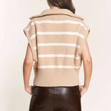 Gray Striped Sweater Vest