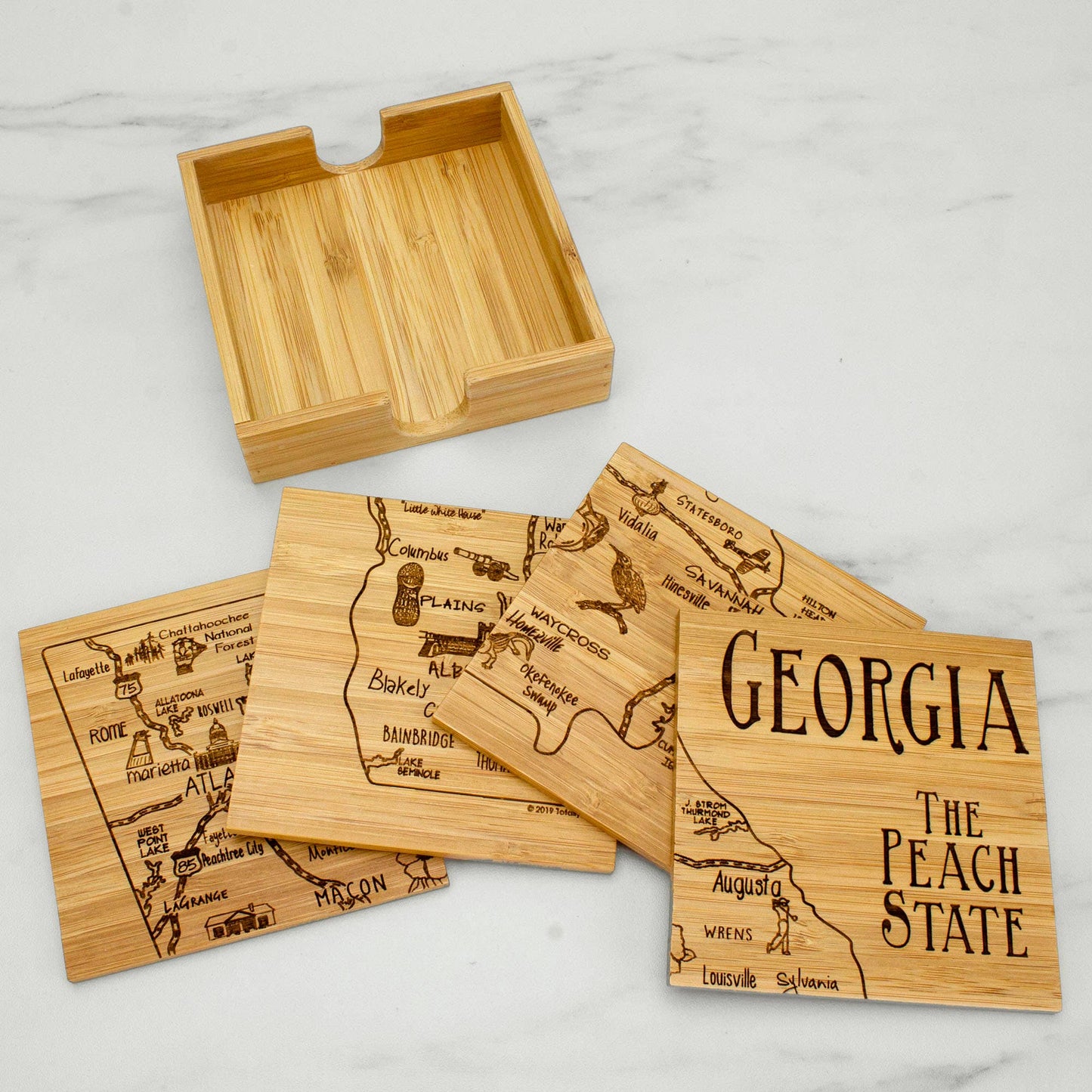 Georgia Puzzle 4-Pc. Coaster Set with Case