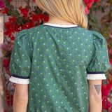 Riley Stripe Band Detailed Bow Printed Blouse