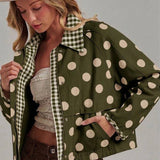 Polka Dot Oxford Canvas Fall Jacket