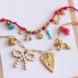 Charm necklace "Bow & Love"