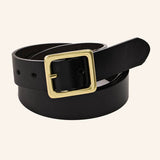 Leather Square Buckle Belt: Multiple Colors