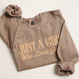 Just a Girl Who Loves Jesus Puff Sweatshirt