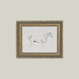 Horse Sketch Framed Antique Art