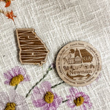 Newnan, Georgia Round Wood Magnet