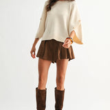 Button Sleeve Knit Pullover