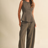 Stripe Peplum Set