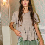 Ruffle Tiered Babydoll Textured Top