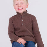 Boys Heather Carafe Quilted Quarter Snap Sweatshirt