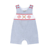 Baseball Smocked Shortalls