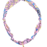 Scarlett Pave Daisy Scarf Necklace in Light Pink/Light Blue