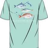Fish Trio SS Pocket Tee | Aqua