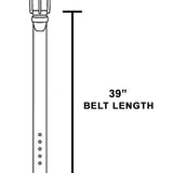 Long Oval Buckle Leather Belt