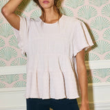 Ruffle Tiered Babydoll Textured Top