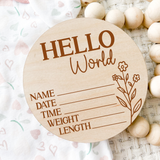 Birth Announcement Wood Stat Plaque
