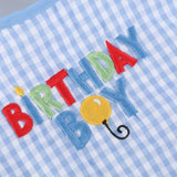 Blue Gingham 'Birthday Boy' Bib