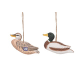 Christmas Mallard Duck Wood Ornament