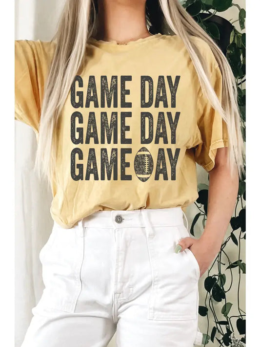 GAME DAY FOOTBALL MINERAL GRAPHIC LONG CROP TOP