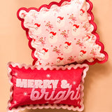 Scalloped Rectangle Throw Pillow-Merry & Bright