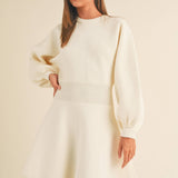 Ballon Sleeve Sweater Dress