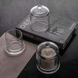 Glass Candle Holder With Glass Cloche Cover