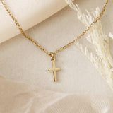 Delicate Cross Necklace | Yellow Gold