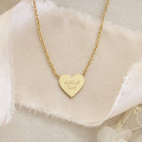 Chosen, Child of God Heart Necklace: Yellow Gold
