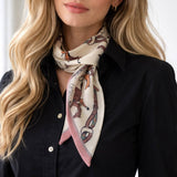 Heritage Equestrian Jumbo Twilly Scarf: Horse & Bridle Print