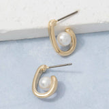 Open Teardrop Hoop With Pearl Earrings