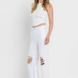 90'S Vintage Crop Flare Jeans | Optic White