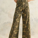 Camouflage Print Straight Leg Pants