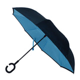 Solid Color Double Layer Inverted Umbrella: Brown