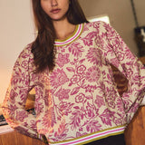 Floral Print Knit Top | Orchid Wave