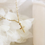 Delicate Cross Necklace | Yellow Gold