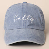 Salty Lettering Embroidery Baseball Cap