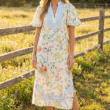 Scalloped Floral Maxi Dress