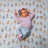 Baby Muslin Swaddle Blanket: Woof Woof
