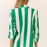 Vertical Stripe Relaxed Blazer
