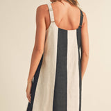 Color Block Linen Mini Dress