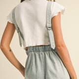 Wide Leg Denim Jumpsuit
