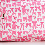 Bow Print Girls Canvas Backpack