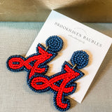 Atlanta Braves Beaded Statement MLB Earrings